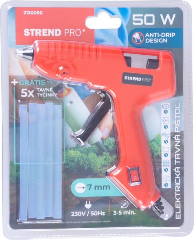 Strend Pro Pistole, selbstklebend, für Schmelzstäbe 7 mm, 40-50 W