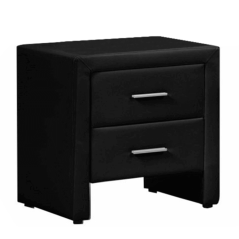 Stolik nocny, ekoskóra, czarny, CASTEL (akce)