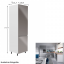 Kühlschrankschrank, Weiß/Grau Extra Hochglanz, rechts, AURORA D60ZL