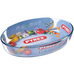Ovális sütőedény, 35x24x6cm, 3,1L, átlátszó üveg PYREX