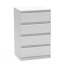 Komoda s 4 ladice, bijela, HANY NEW 014