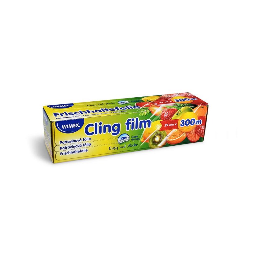 Lebensmittelfolie PVC 300m/29cm im Karton 8µm mit KLC-Schneider