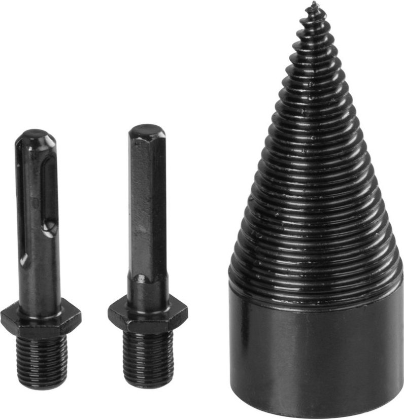 Strend Pro Dorn, Spaltkeil, Kegel, 42 mm, HEX 1/2"; und SDS+ Adapter, für Holz