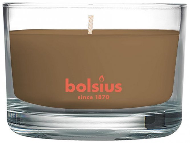 Gyertya Bolsius Jar True Scents 50/80 mm, illatosított, fahéj/alma, üvegben