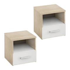 Nachttisch, 2 Stück, Sonoma-Eiche/weiß, GABRIELA