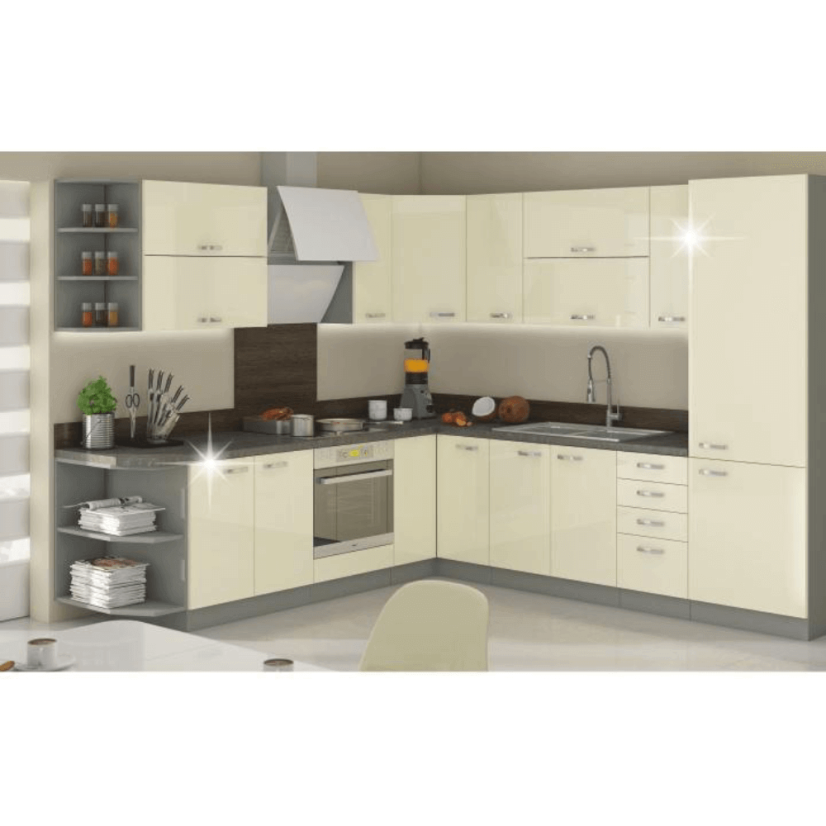 Eckschrank mit Regalen, oben, grau, PRADO 30 G ZAK-72