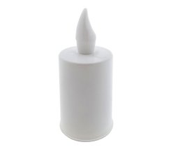 Grabsteinkerze LED BC 193 weiß, weiße Flamme
