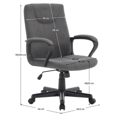 Bürostuhl, dunkelgrau/schwarz, REVIN