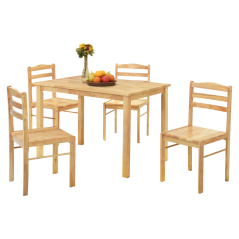 Blagovaonska garnitura 1+4, puno drvo, natural, LOAK