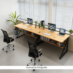 Schreibtisch mit Ablage, Buche/Schwarz, TARCAL 100