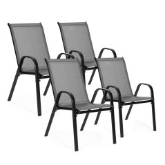 Set de 4 scaune de grădină pentru terasă sau balcon gri MultiGarden