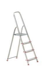 Schůdky ALVE EUROSTYL HOBBY 2914 4 příčkové, červené, 153 cm, nosn. 125 kg