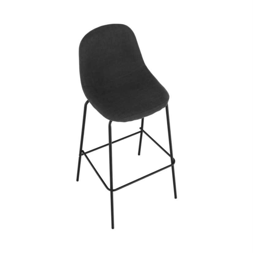 Barhocker, dunkelgrauer Stoff/Metall, MARIOLA 2 NEU
