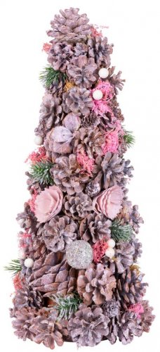 Choinka MagicHome, dekorowana, różowa, 40 cm