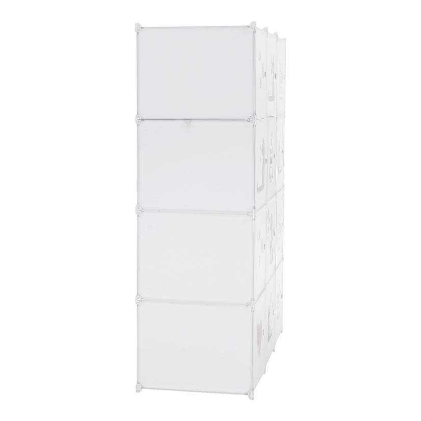 Modularer Kleiderschrank für Kinder, weiß/braunes Kindermuster, KITARO