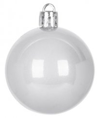MagicHome karácsonyi labdák, 10 db, fehér, karácsonyfához, 5 cm