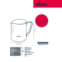 Kanvička na mlieko Rista z nerezovej ocele 18/10 0,3 l
