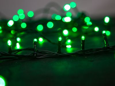 Łańcuch MagicHome Christmas Serpens, 100 LED zielony, 8 funkcji, 230 V, 50 Hz, z adapterem, IP44, zewnętrzne, oświetlenie, L-10 m