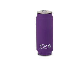 Cană termică cu pai, 500 ml, din oțel inoxidabil, violet NAVA