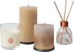 Set Bolsius, Home sweet home, Geschenk, 3 Kerzen + Diffusor, parfümiert, Vanille