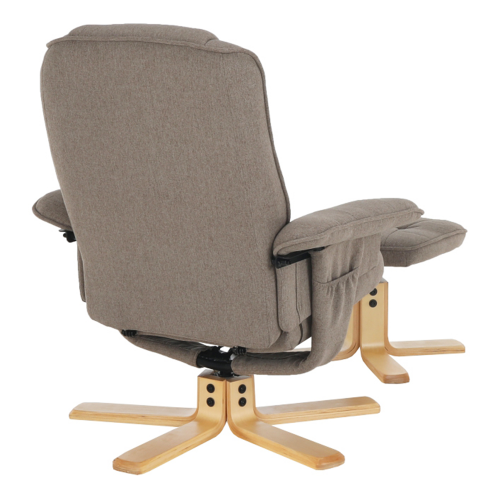 Fotel relaksacyjny z podstawą, brązowo-szary, LERATO