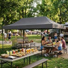 Pawilon ogrodowy eventowy automatyczny samorozkładalny namiot 3x6 m szary MultiGarden (akce)
