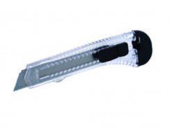 Nůž lamaci 18mm transparentní s tlačítkem