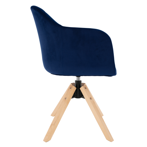 Okretna stolica, baršunasta tkanina, tamno plava/bukva, DALIO