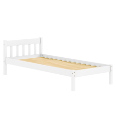 Ágy ráccsal, fehér, fenyőfa, 90x200, MAVIL