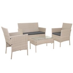 Mobilier de grădină din rattan bej Gardlov 26909 (akce)