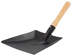 Lopată de gunoi S532, neagră, cu mâner din lemn