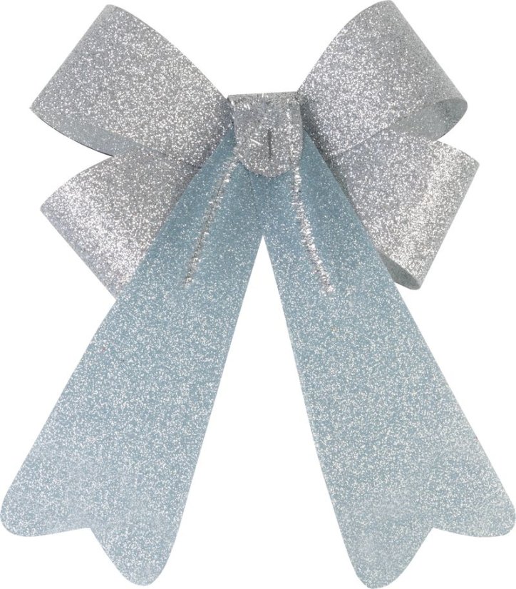 MagicHome Weihnachtsdekoration, Schleife, Silber, 13x21 cm