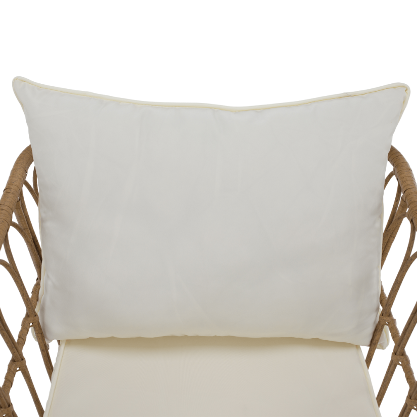 Vrtni stol, natur/črna/bež, ARALY