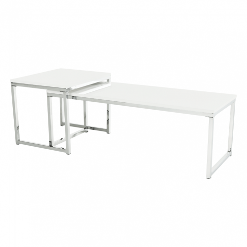 Konferencijski stolovi, set od 2 komada, bijela ekstra visoki sjaj, ENISOL TIP 2