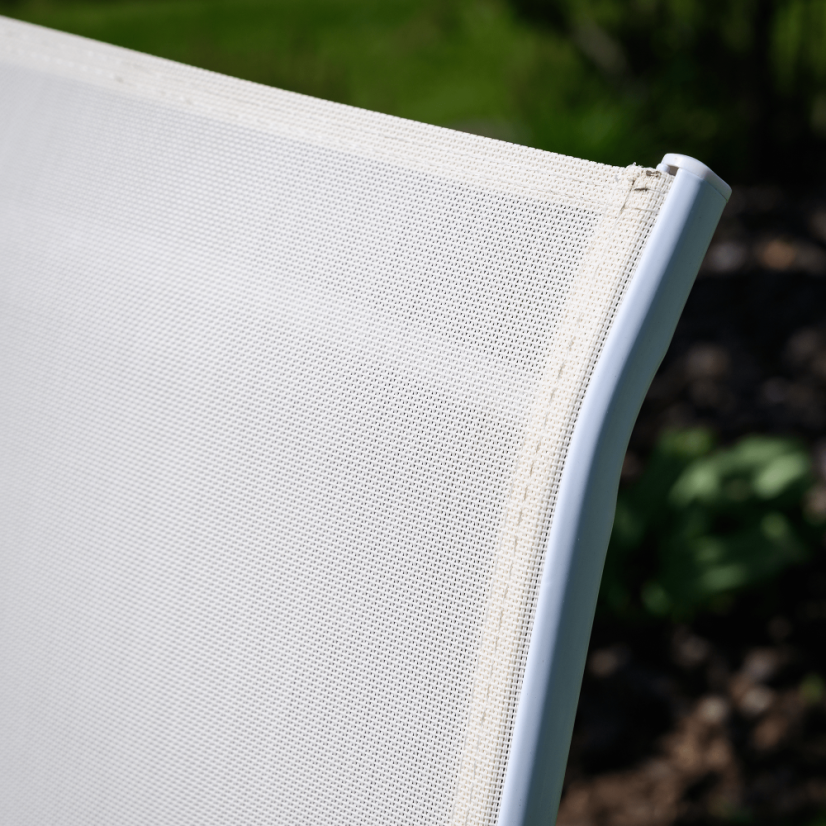 Gartenliege, weißer Stahl/Eiche, BONTO