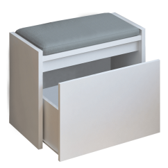 Bank mit Stauraum, weiß, BERGI