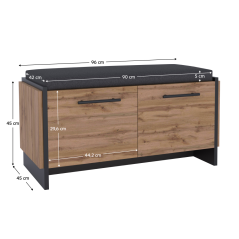 Botník, dub wotan/černá, AMONI 2D