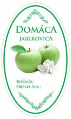 Autocolant sticle JABLKOVICA home greens. alb oval, 16 buc etichete KLC