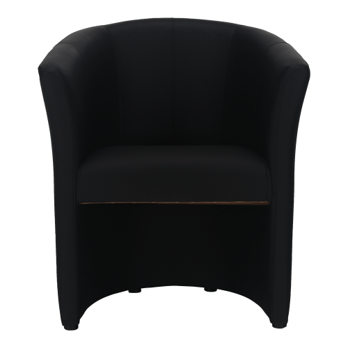 Krzesło klubowe, czarna ekoskóra, CUBA