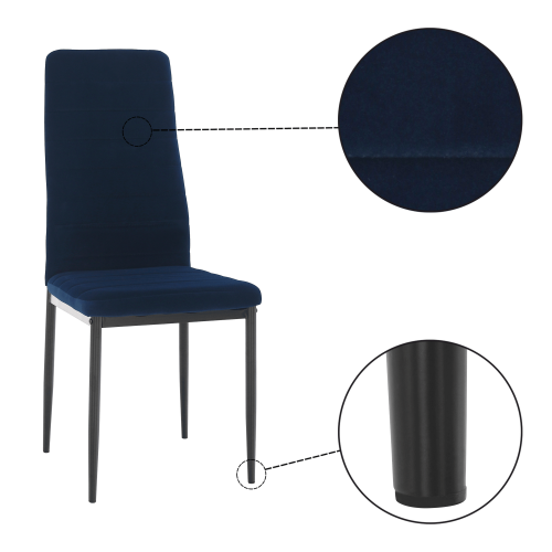Židle, modrá Velvet látka/černý kov, COLETA NOVA
