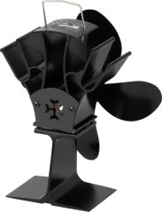 Ventilátor Strend Pro, krbový, stojanový, poháňaný teplom, 4-lopatkový, čierny
