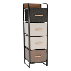 Kommode mit Stoffschubladen, beige/braun, HAZEL TYP 1