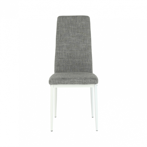 Krzesło, jasnoszara tkanina/biały metal, COLETA NOVA