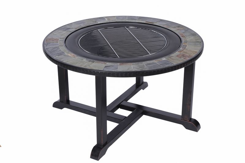 Strend Pro Grill Kamin, Metall, 4 Hocker, 105x75 cm