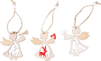 MagicHome božični okrasek, angelček, viseči, pak. 9 kosov, 5,5x7,5 cm