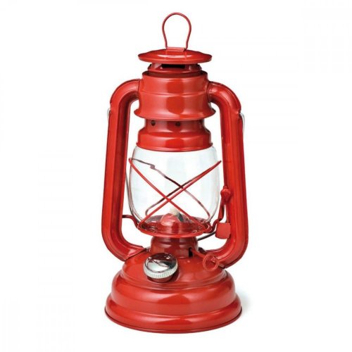 Lanternă metal roșu PARTY 25cm, kerosen, conform EN 14059 KLC