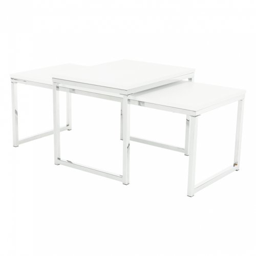 Konferencijski stolovi, set od 2 komada, bijeli mat/krom, MAGNO TIP 2