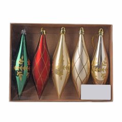 Viseči okrasek icicle 14cm set 5 plastičnih mešanic