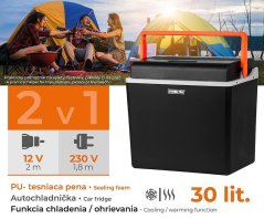 Strend Pro autóhűtő, 2 az 1-ben, 30 lit, 230V/12V, PU szigetelés