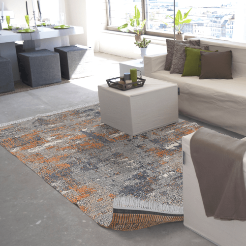 Doppelseitiger Teppich, Muster/Braun, 80x150, MADALA